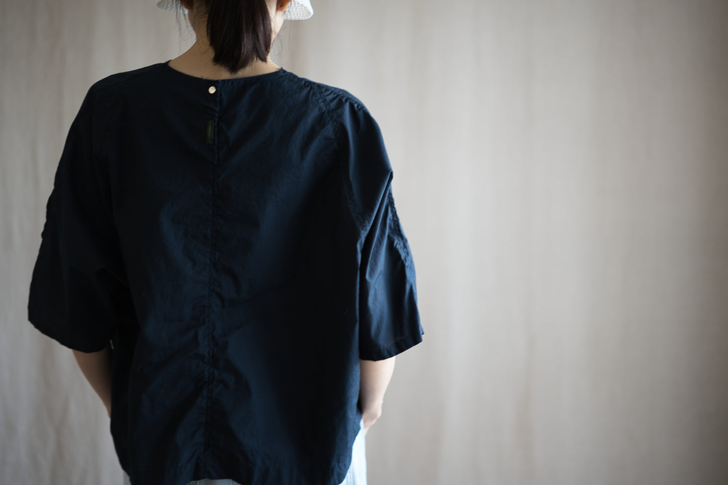 100番手タイプライターTシャツ/Superfine cotton T-shirt/Night Navy