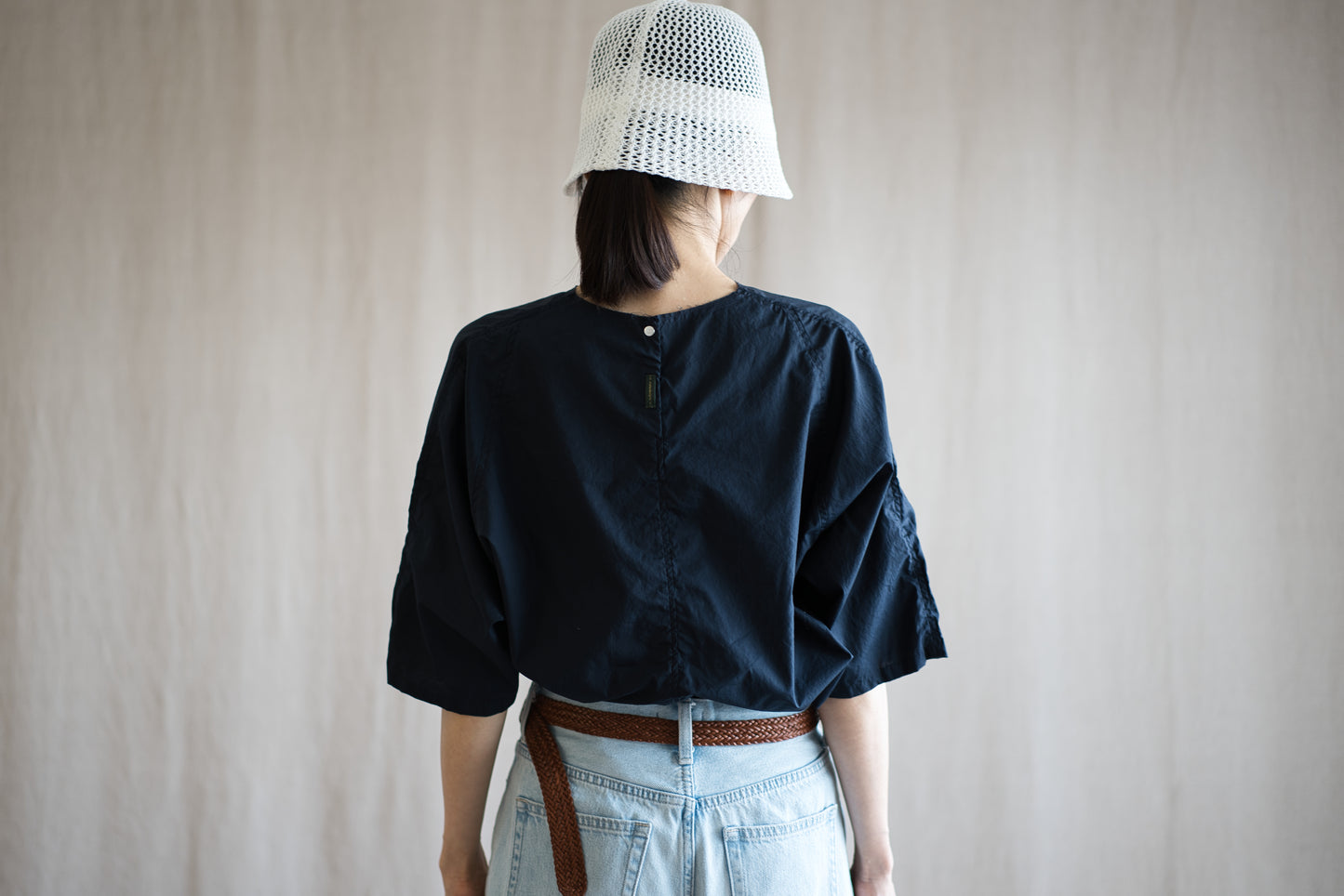 100番手タイプライターTシャツ/Superfine cotton T-shirt/Night Navy