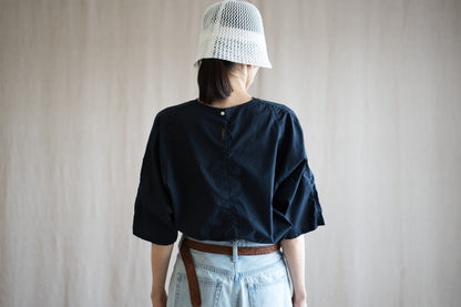 100番手タイプライターTシャツ/Superfine cotton T-shirt/Night Navy