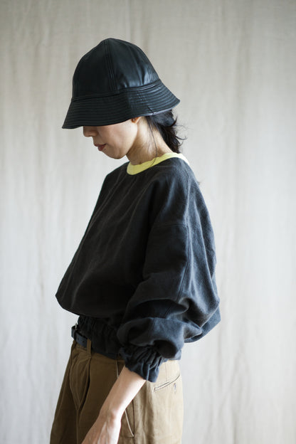 ハード裏毛スウェット/Hard lined sweatshirt/Charcoal gray-Yellow