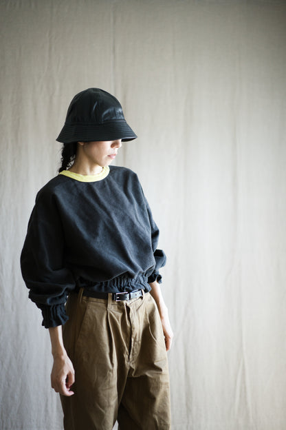 ハード裏毛スウェット/Hard lined sweatshirt/Charcoal gray-Yellow