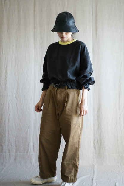 ハード裏毛スウェット/Hard lined sweatshirt/Charcoal gray-Yellow