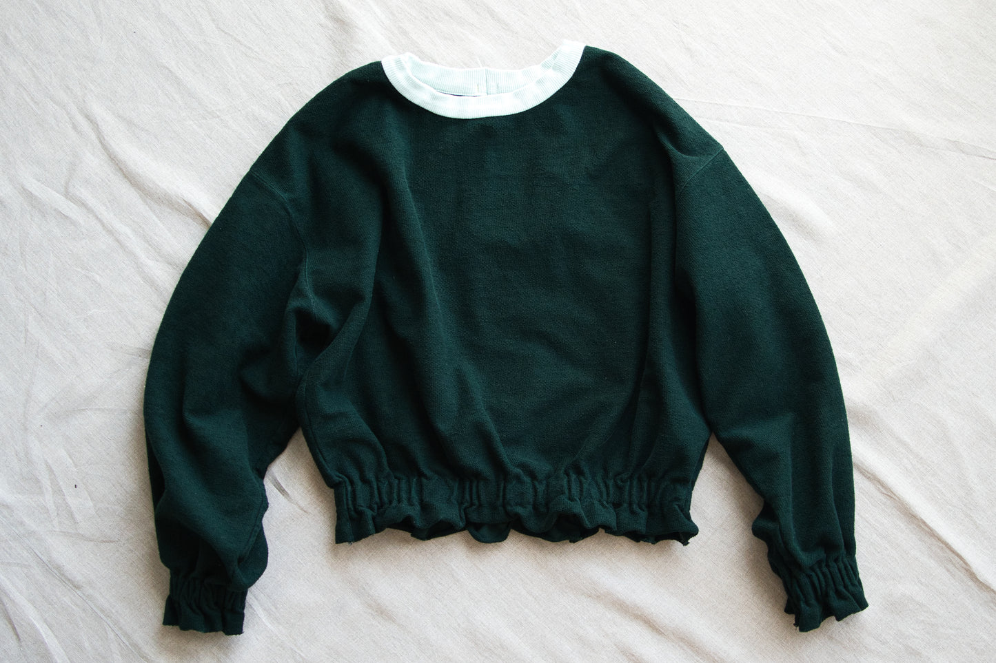 ハード裏毛スウェット/Hard lined sweatshirt/Darkgreen-Lightcyan