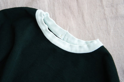 ハード裏毛スウェット/Hard lined sweatshirt/Darkgreen-Lightcyan