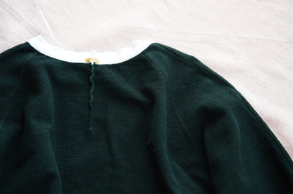 ハード裏毛スウェット/Hard lined sweatshirt/Darkgreen-Lightcyan