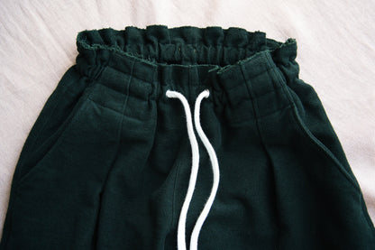 ハード裏毛イージーパンツ/Hard lined loose-fitting pants/Darkgreen-Lightcyan