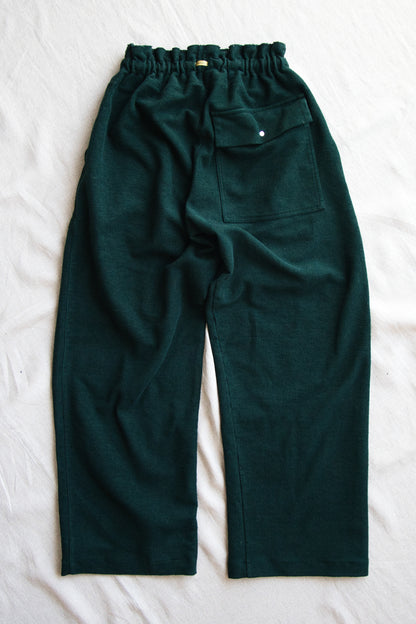 ハード裏毛イージーパンツ/Hard lined loose-fitting pants/Darkgreen-Lightcyan