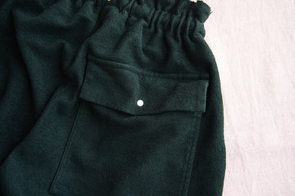 ハード裏毛イージーパンツ/Hard lined loose-fitting pants/Darkgreen-Lightcyan