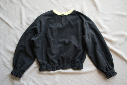 ハード裏毛スウェット/Hard lined sweatshirt/Charcoal gray-Yellow