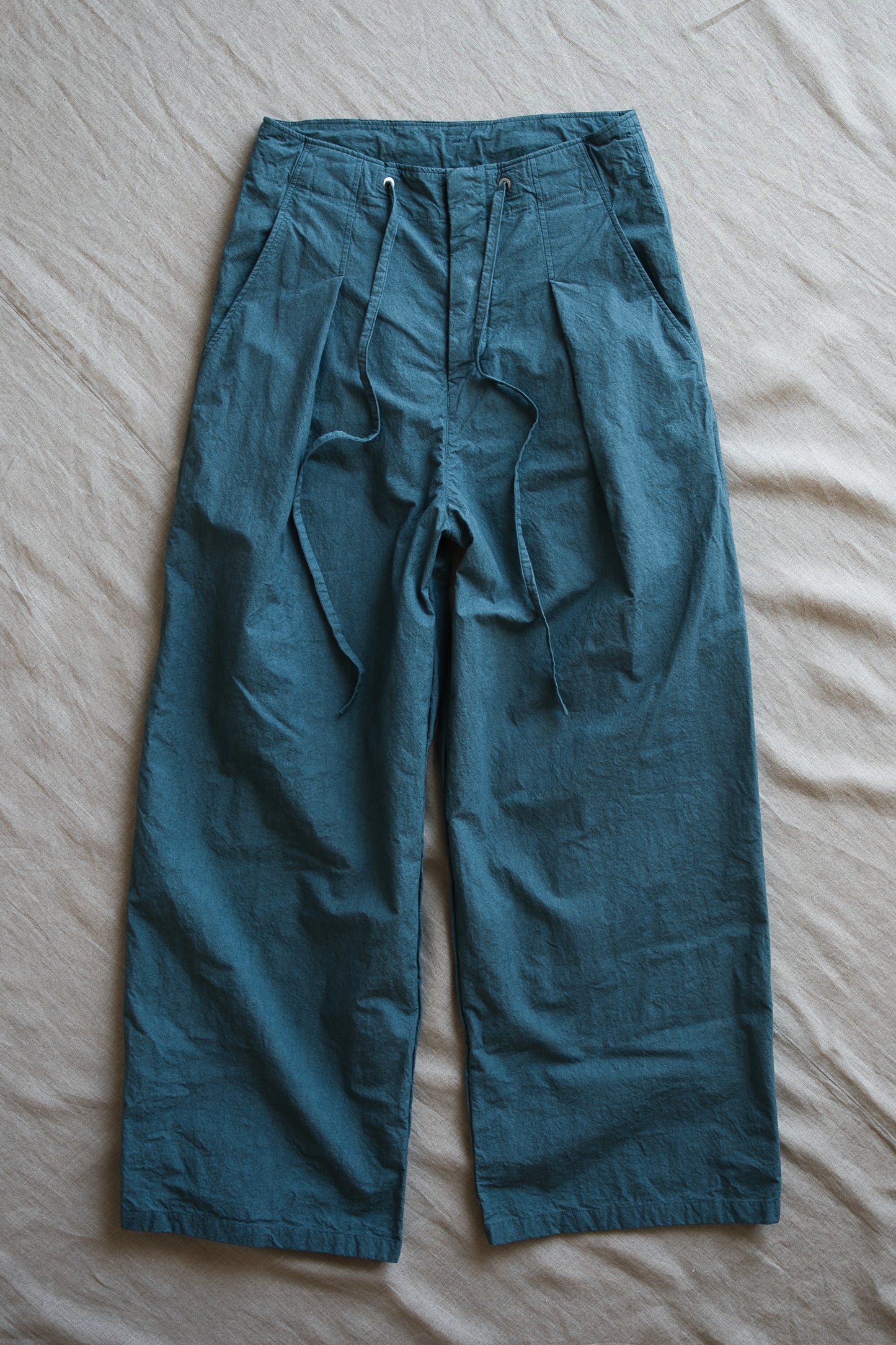 高密度タイプライターコットンパンツ/Typewriter cotton pants/Gray Navy