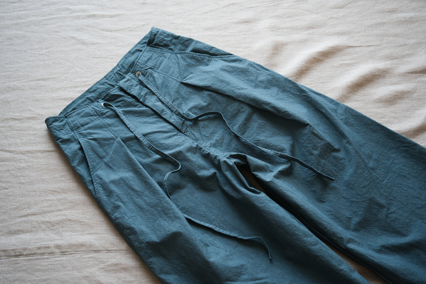 高密度タイプライターコットンパンツ/Typewriter cotton pants/Gray Navy