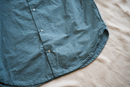 高密度タイプライターコットンシャツ/Typewriter cotton shirts/Gray Navy