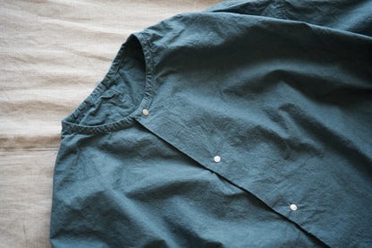 高密度タイプライターコットンシャツ/Typewriter cotton shirts/Gray Navy