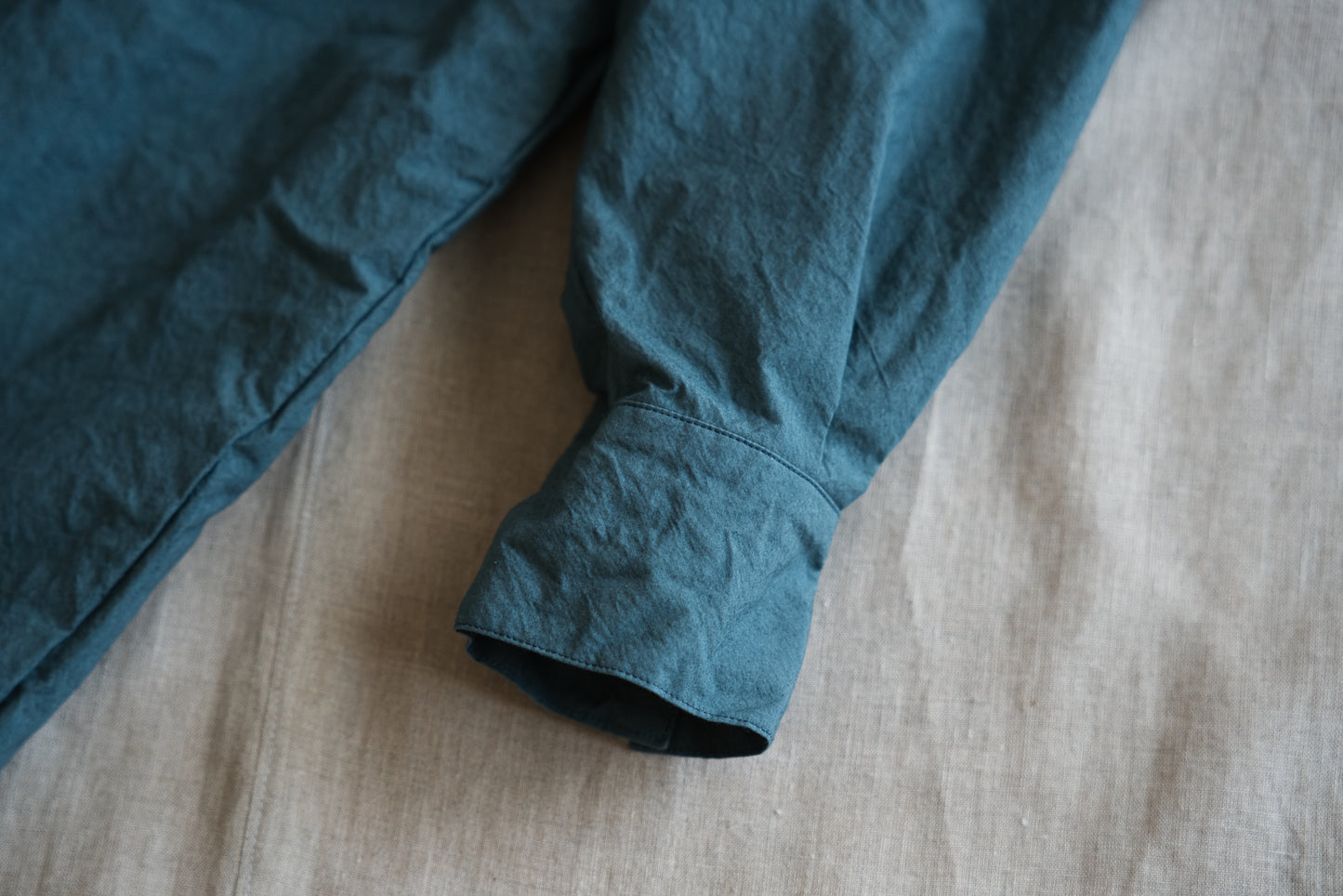 高密度タイプライターコットンシャツ/Typewriter cotton shirts/Gray Navy