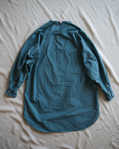 高密度タイプライターコットンシャツ/Typewriter cotton shirts/Gray Navy