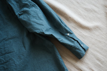 高密度タイプライターコットンシャツ/Typewriter cotton shirts/Gray Navy