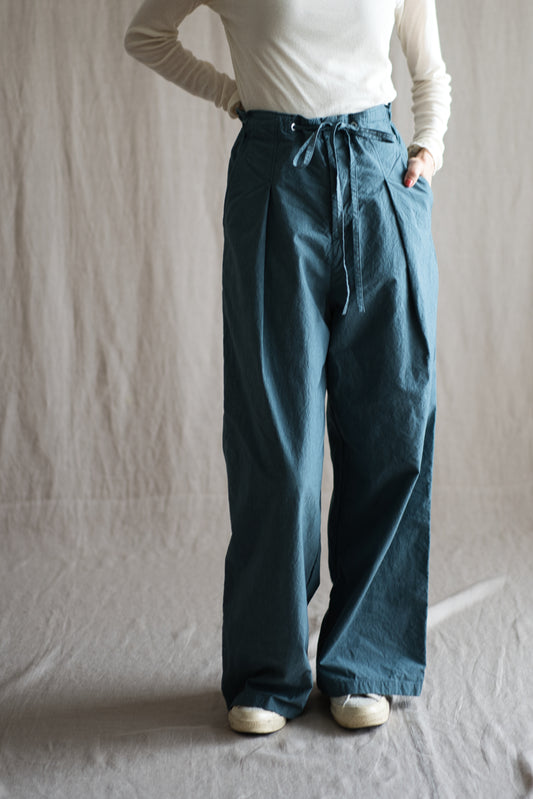 高密度タイプライターコットンパンツ/Typewriter cotton pants/Gray Navy