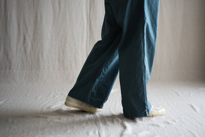 高密度タイプライターコットンパンツ/Typewriter cotton pants/Gray Navy