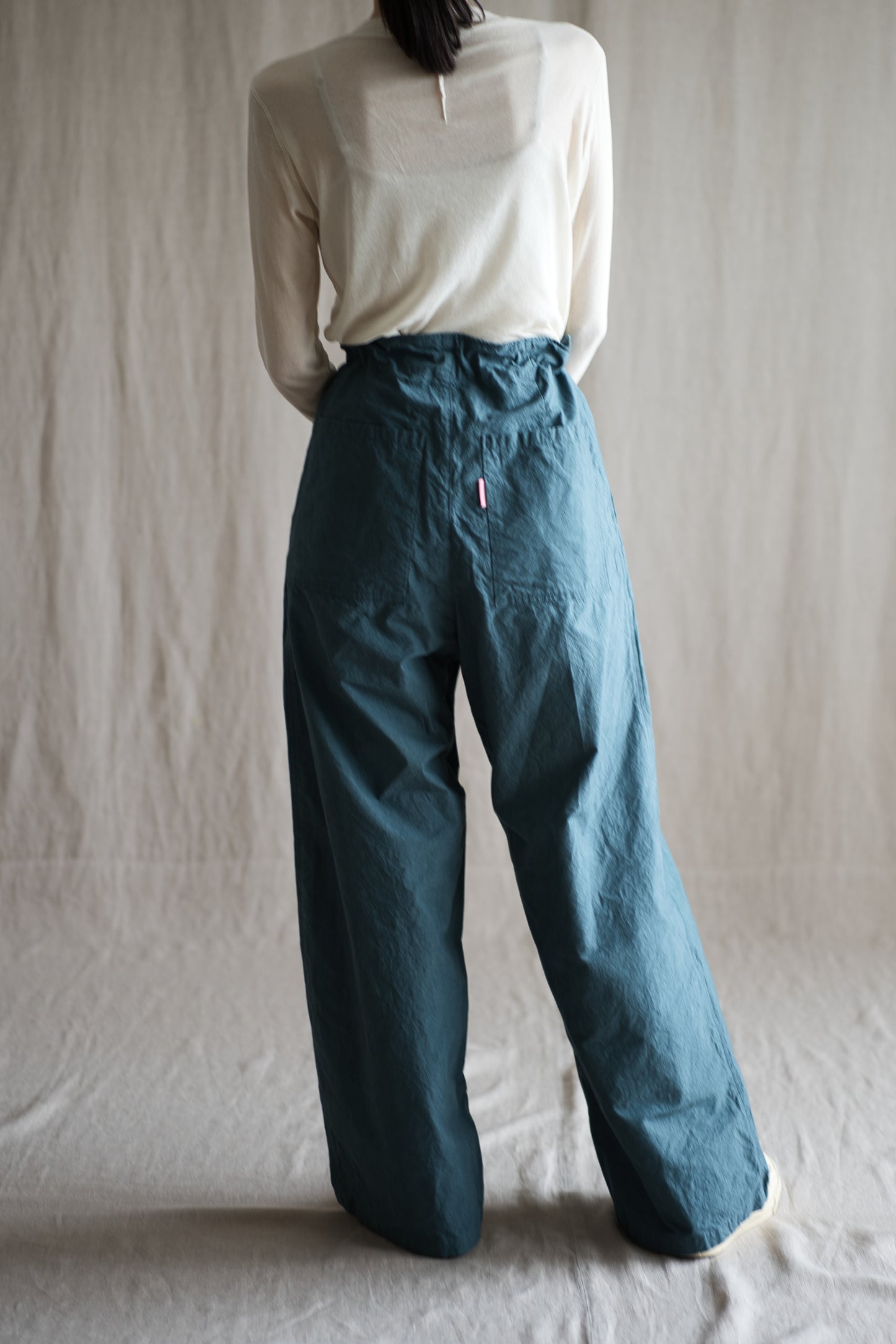 高密度タイプライターコットンパンツ/Typewriter cotton pants/Gray Navy