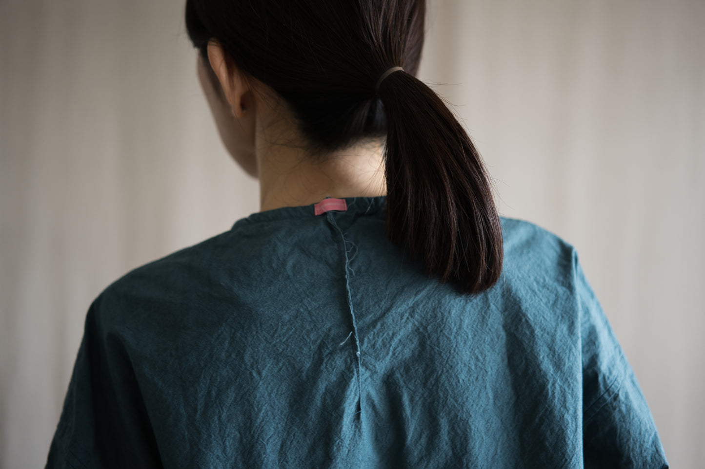 高密度タイプライターコットンシャツ/Typewriter cotton shirts/Gray Navy