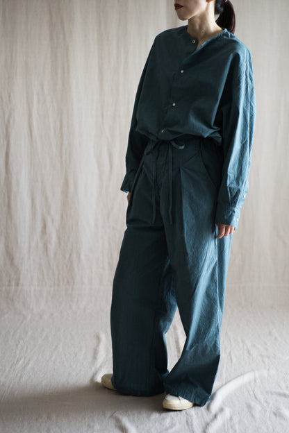 高密度タイプライターコットンシャツ/Typewriter cotton shirts/Gray Navy