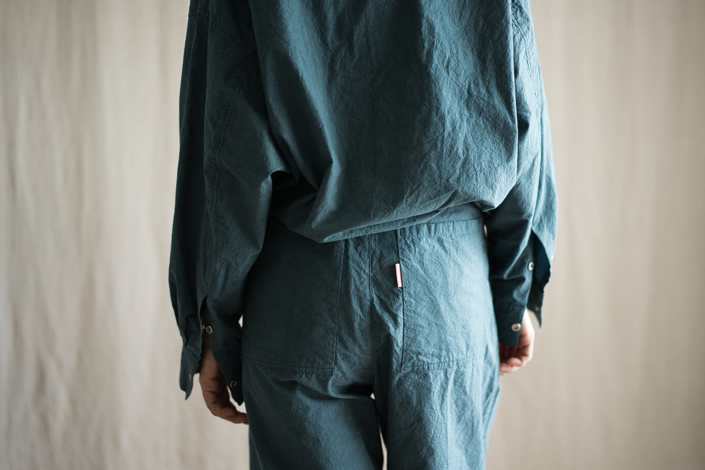 高密度タイプライターコットンシャツ/Typewriter cotton shirts/Gray Navy