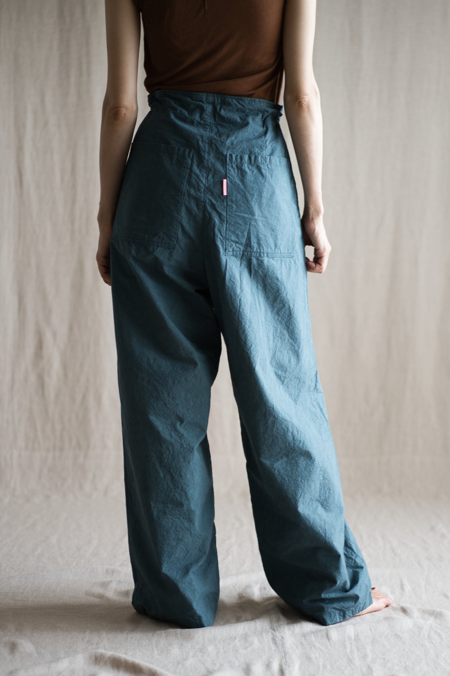 高密度タイプライターコットンパンツ/Typewriter cotton pants/Gray Navy