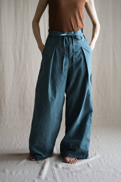高密度タイプライターコットンパンツ/Typewriter cotton pants/Gray Navy