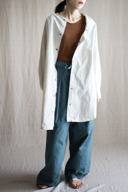 高密度タイプライターコットンパンツ/Typewriter cotton pants/Gray Navy