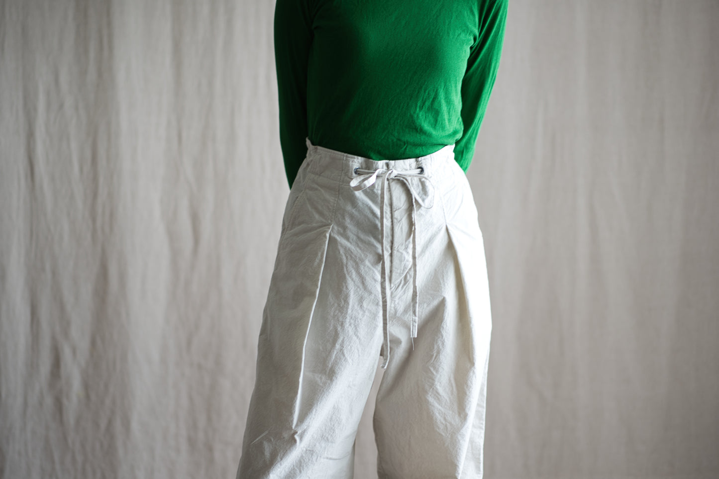 高密度タイプライターコットンパンツ/Typewriter cotton pants/Light Gray