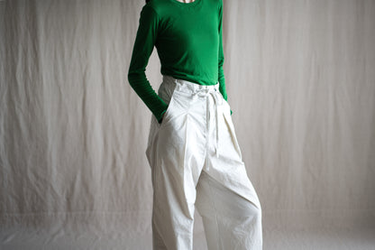 高密度タイプライターコットンパンツ/Typewriter cotton pants/Light Gray