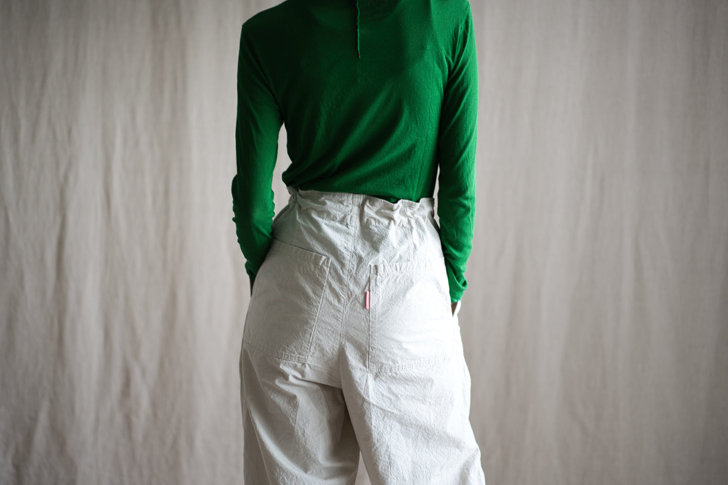 高密度タイプライターコットンパンツ/Typewriter cotton pants/Light Gray