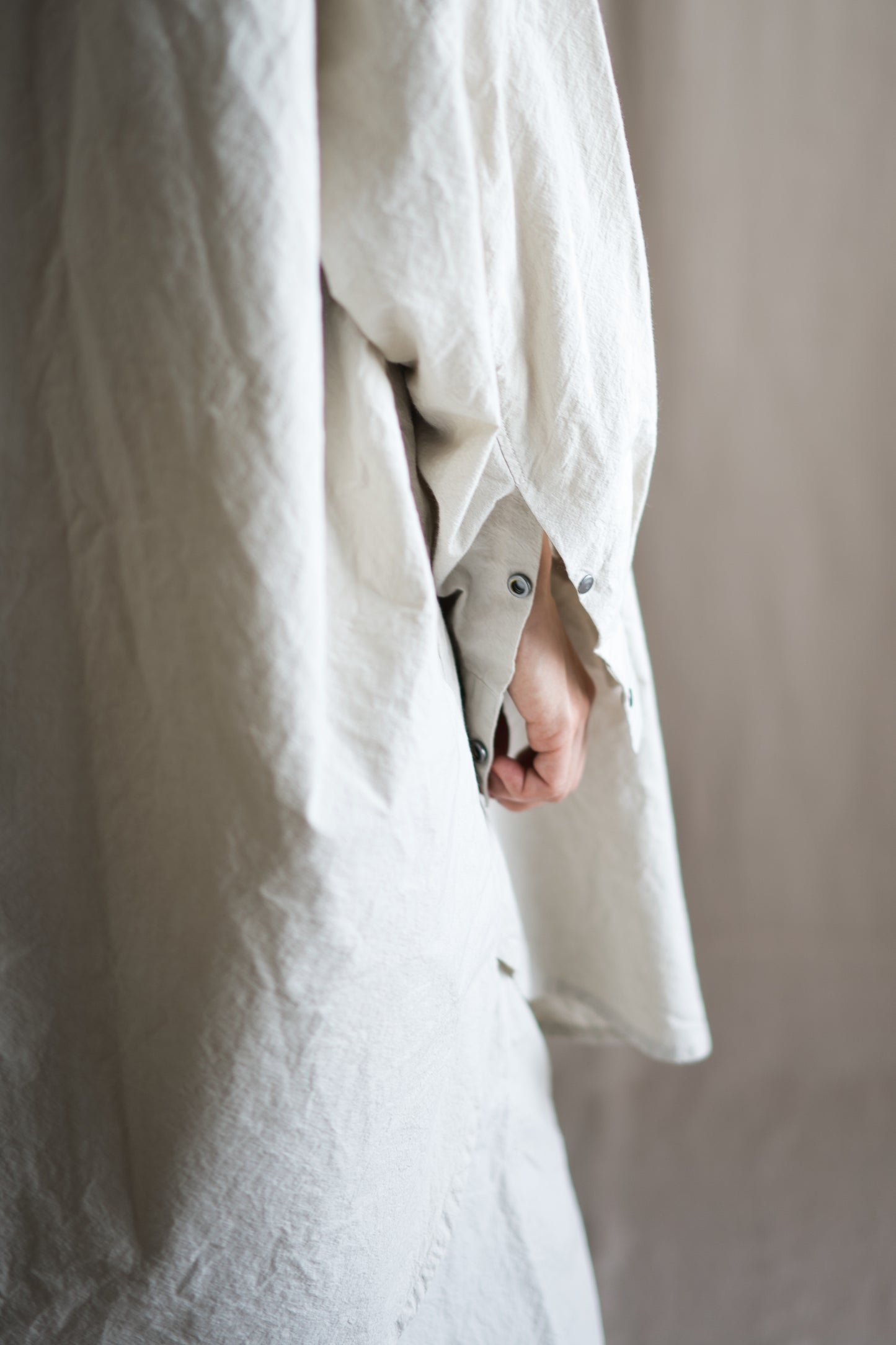 高密度タイプライターコットンシャツ/ Typewriter cotton shirts/Light Gray