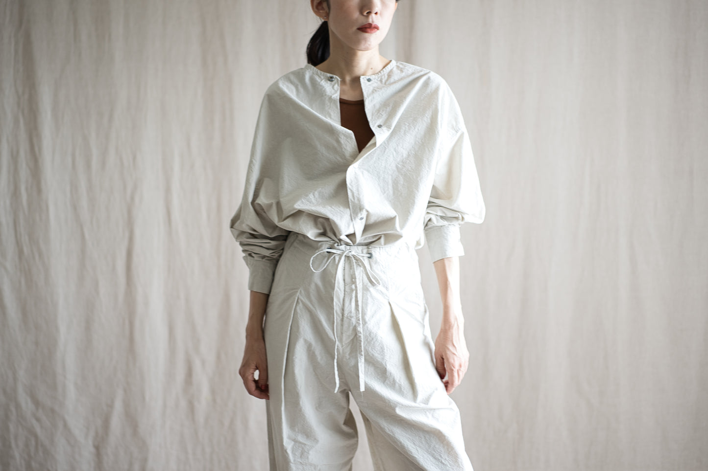 高密度タイプライターコットンシャツ/ Typewriter cotton shirts/Light Gray