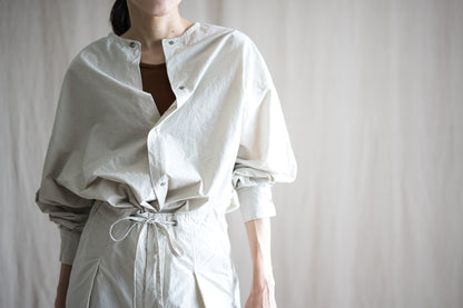 高密度タイプライターコットンシャツ/ Typewriter cotton shirts/Light Gray