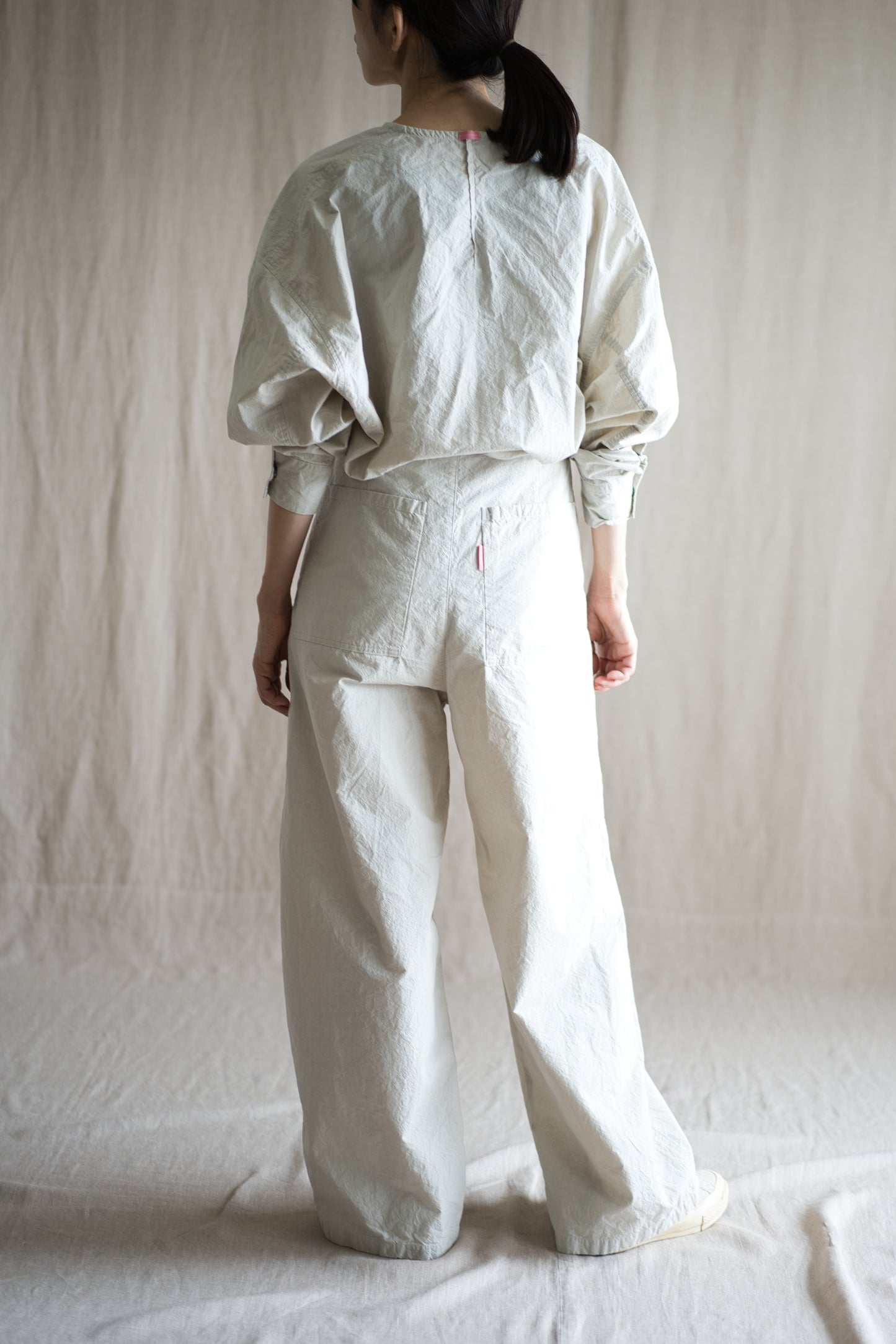 高密度タイプライターコットンパンツ/Typewriter cotton pants/Light Gray