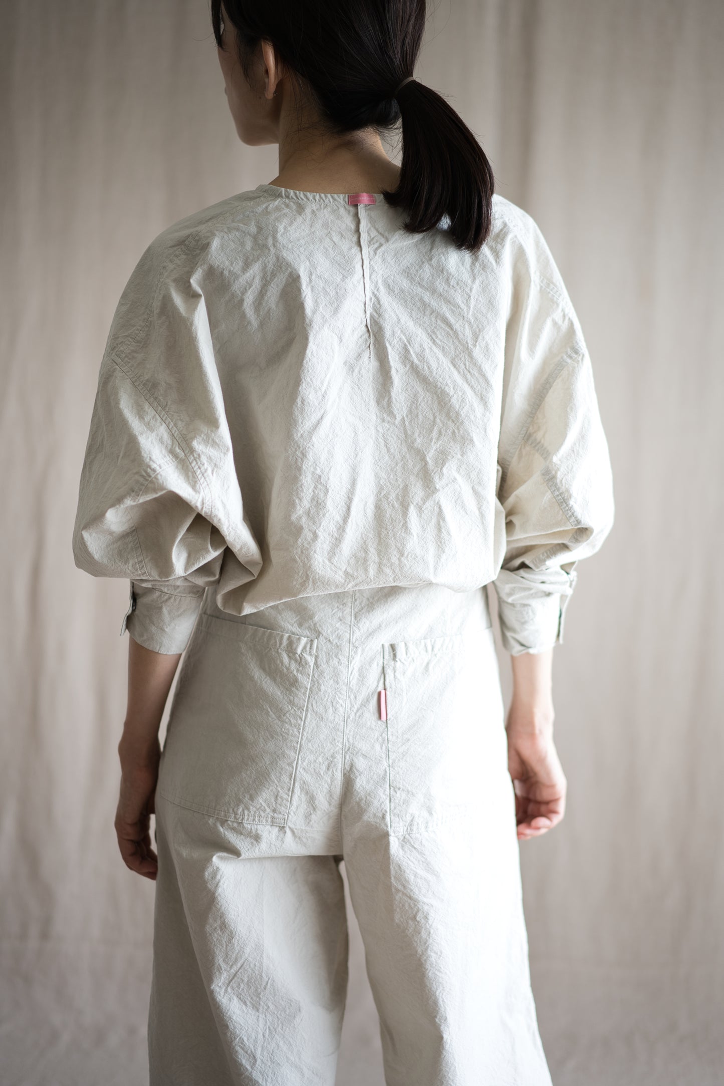 高密度タイプライターコットンシャツ/ Typewriter cotton shirts/Light Gray
