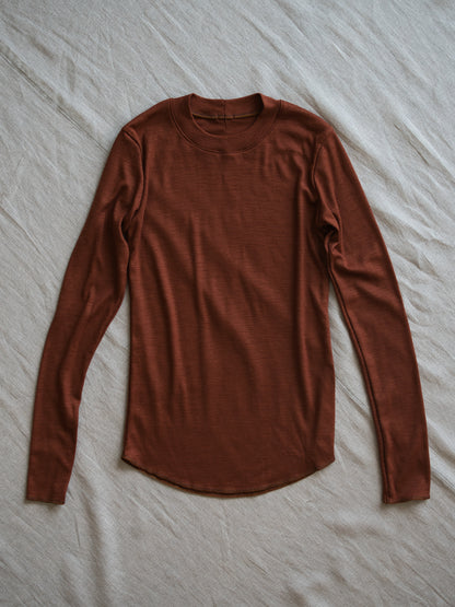 SUPER 100'S WOOL リブトップス/SUPER 100'S WOOL Rib Top/Camel