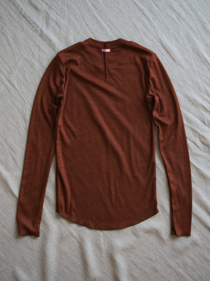 SUPER 100'S WOOL リブトップス/SUPER 100'S WOOL Rib Top/Camel