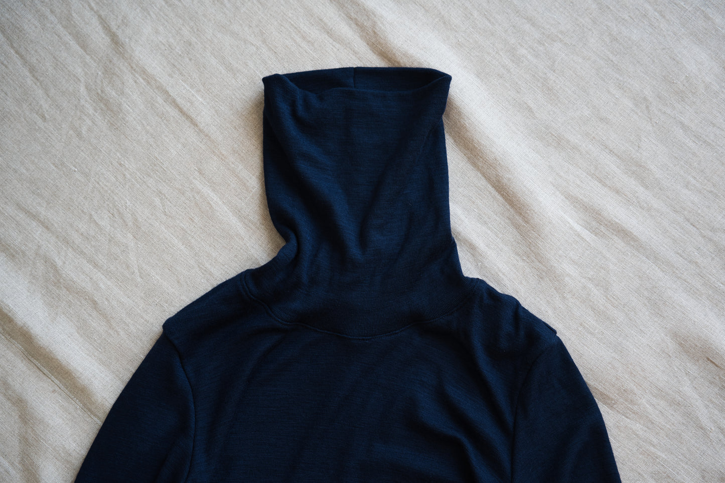 SUPER 100'S WOOL リブタートル/SUPER 100'S WOOL Rib Turtle/Navy