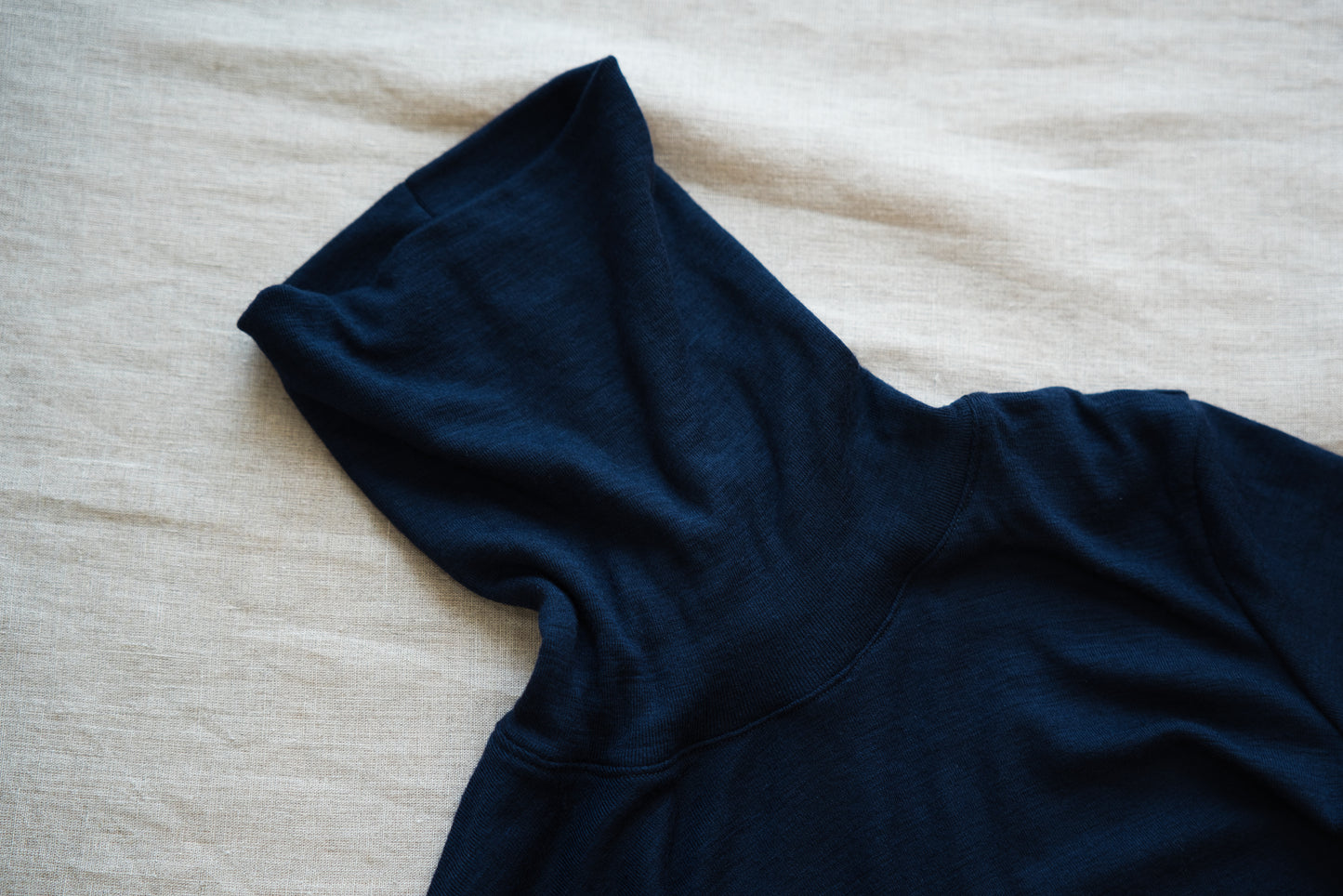 SUPER 100'S WOOL リブタートル/SUPER 100'S WOOL Rib Turtle/Navy