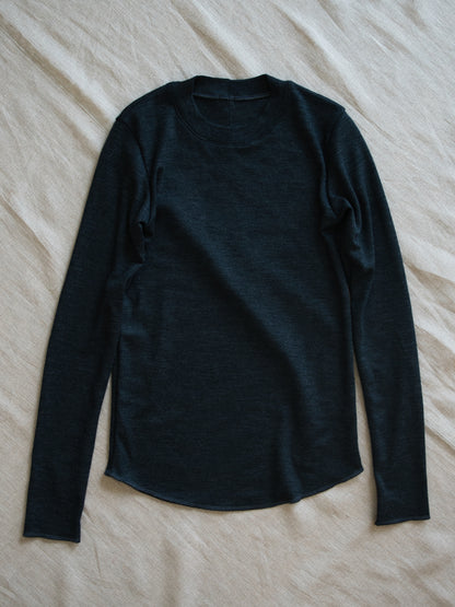 SUPER 100'S WOOL リブトップス/SUPER 100'S WOOL Rib Top/Charcoal