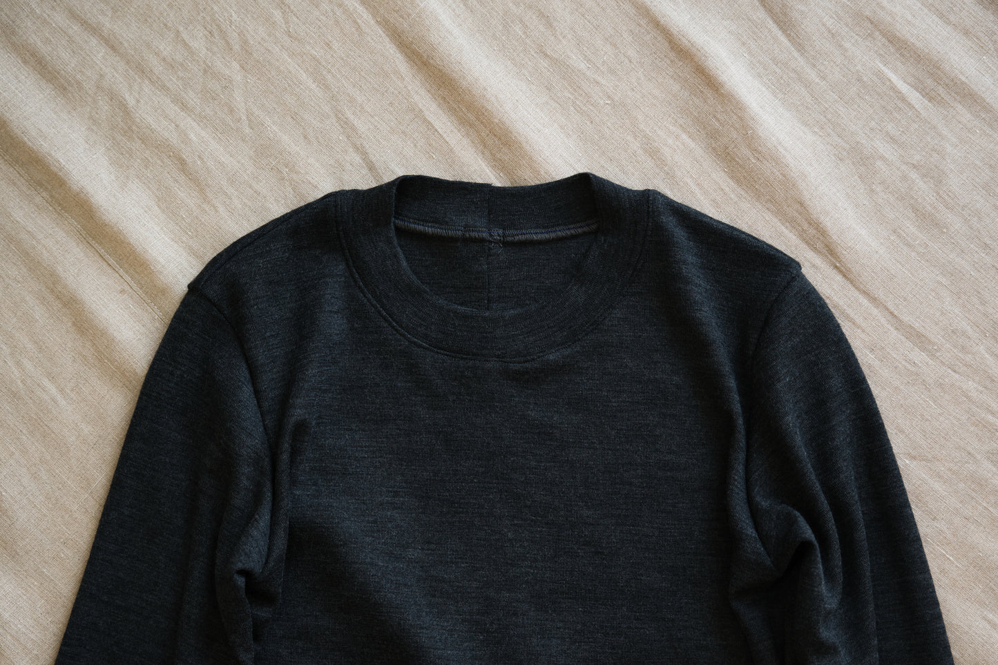 SUPER 100'S WOOL リブトップス/SUPER 100'S WOOL Rib Top/Charcoal