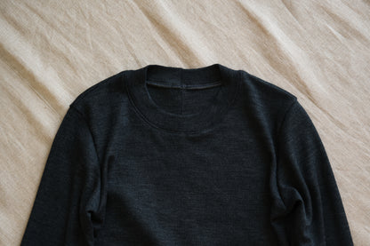 SUPER 100'S WOOL リブトップス/SUPER 100'S WOOL Rib Top/Charcoal