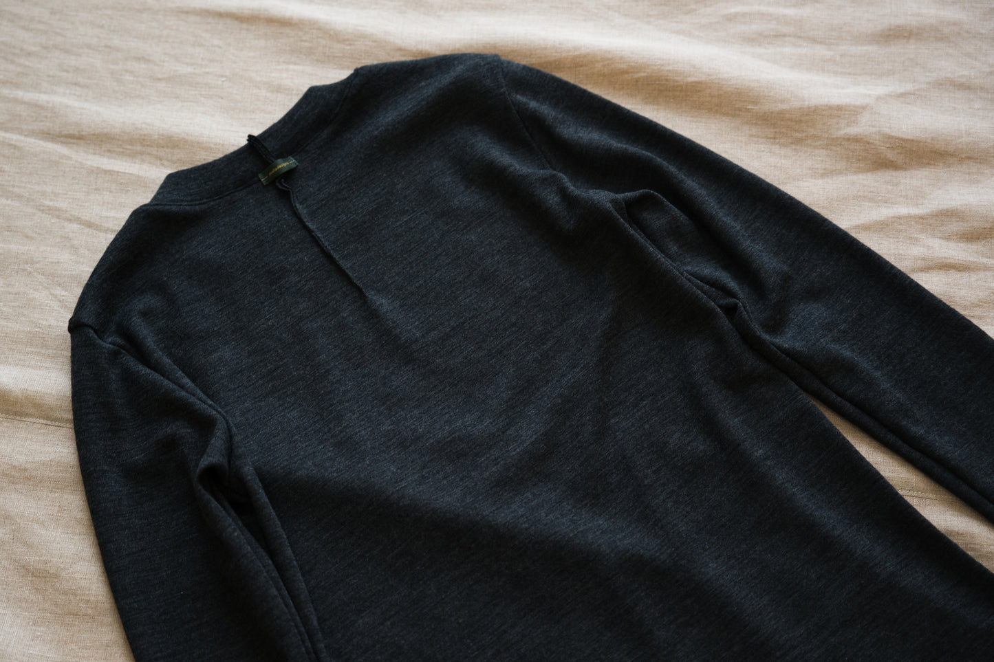 SUPER 100'S WOOL リブトップス/SUPER 100'S WOOL Rib Top/Charcoal