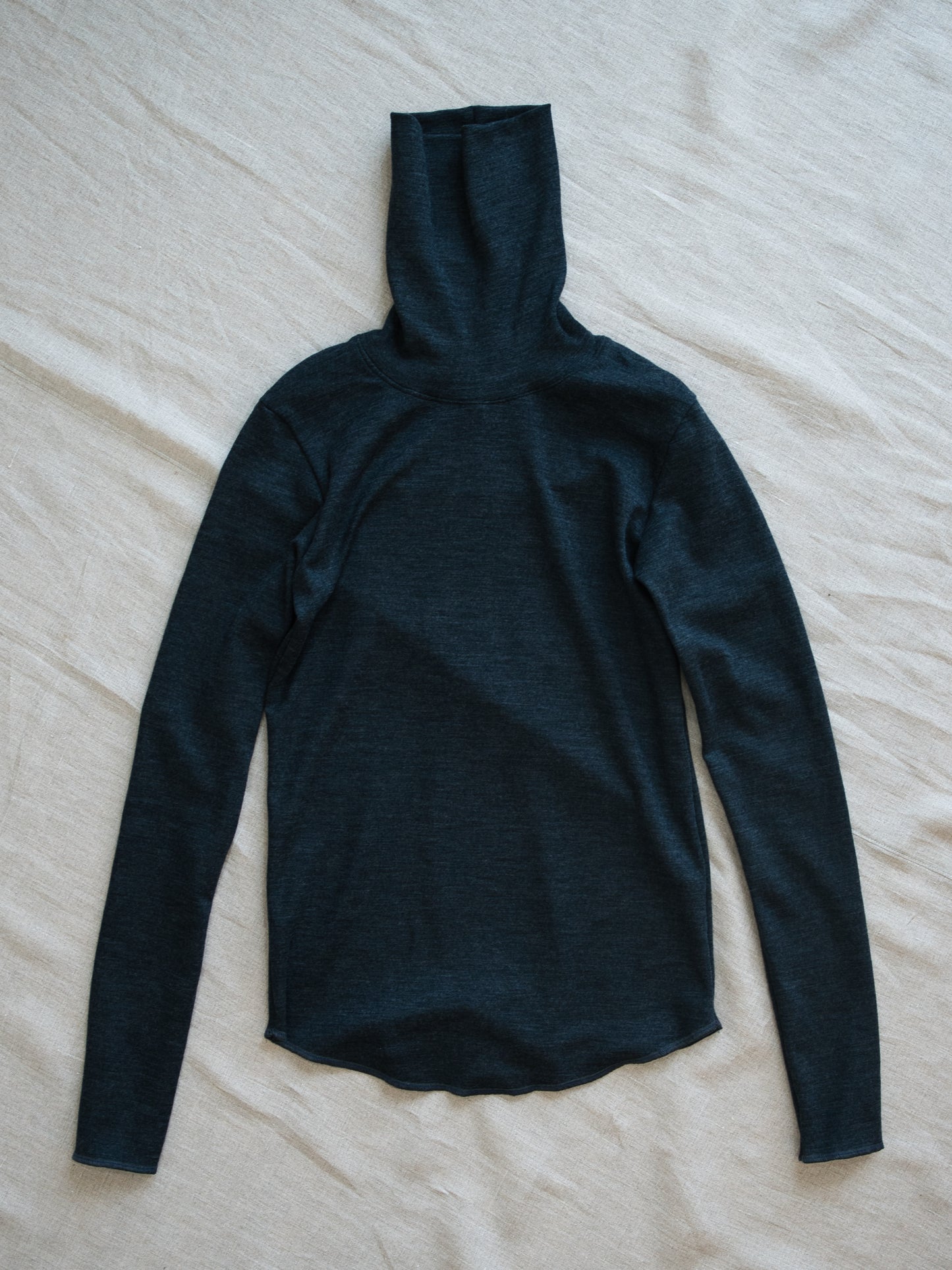 SUPER 100'S WOOL リブタートル/SUPER 100'S WOOL Rib Turtle/Charcoal