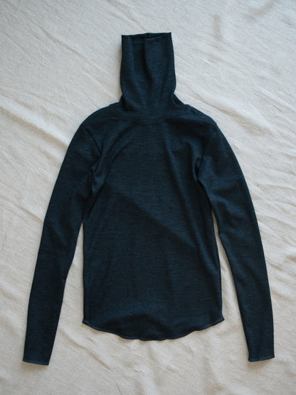 SUPER 100'S WOOL リブタートル/SUPER 100'S WOOL Rib Turtle/Charcoal