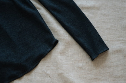 SUPER 100'S WOOL リブタートル/SUPER 100'S WOOL Rib Turtle/Charcoal