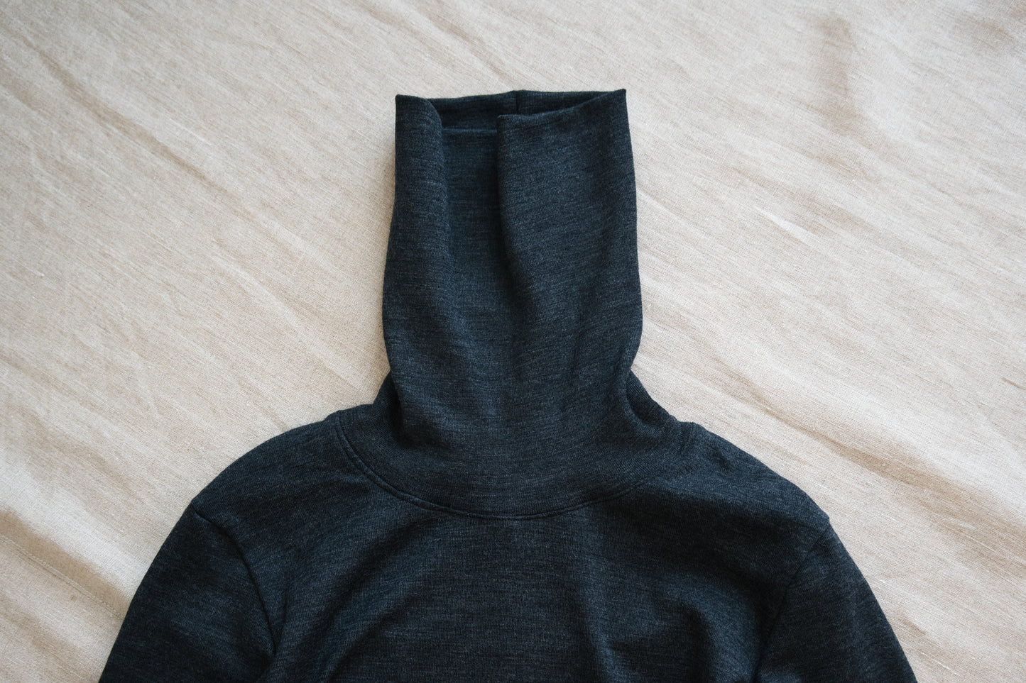 SUPER 100'S WOOL リブタートル/SUPER 100'S WOOL Rib Turtle/Charcoal