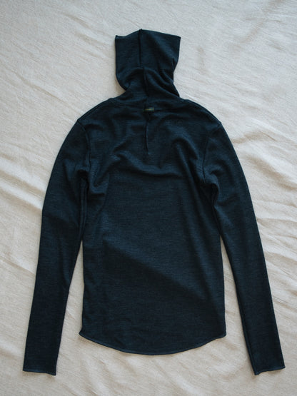 SUPER 100'S WOOL リブタートル/SUPER 100'S WOOL Rib Turtle/Charcoal